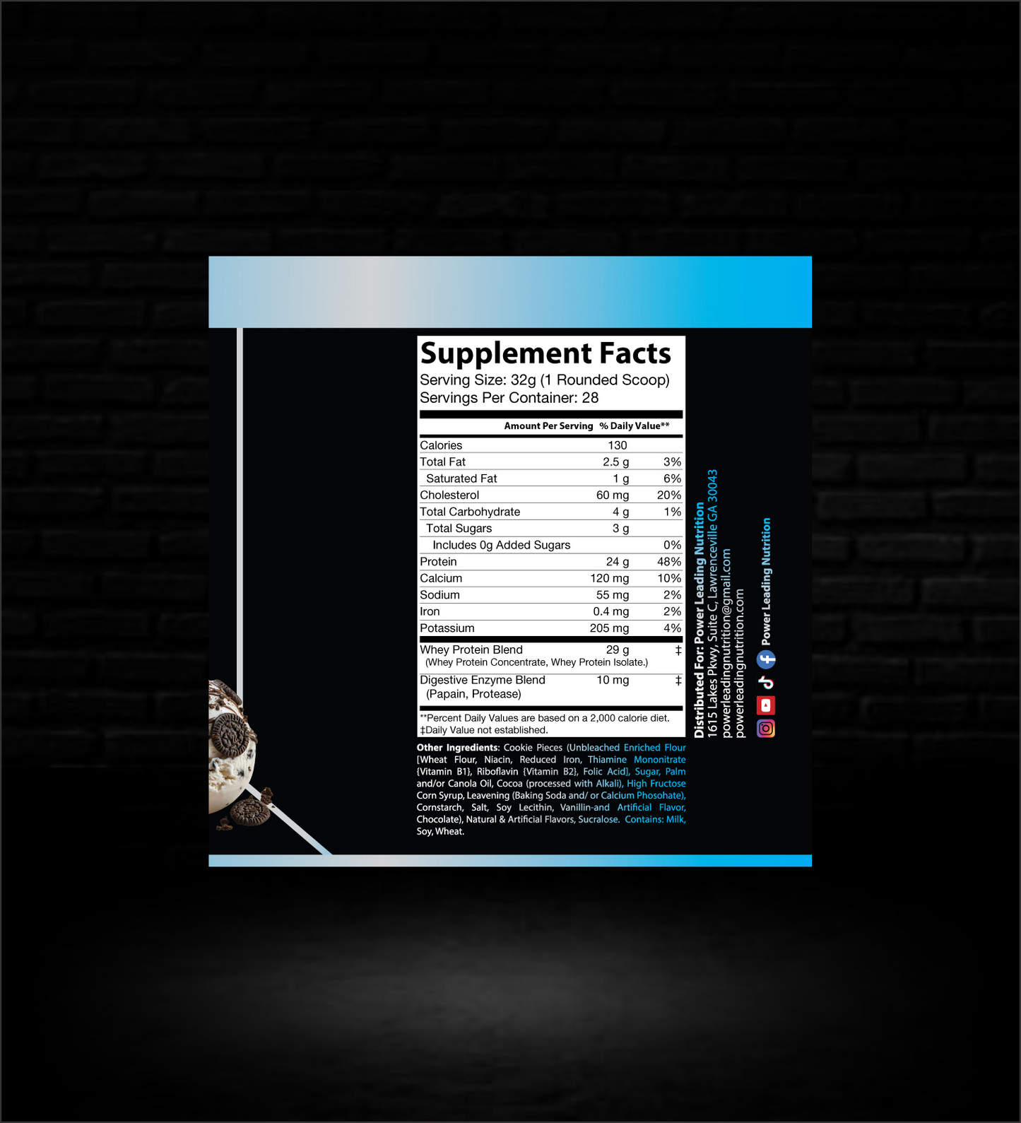 Premium Cookies & Cream Milkshake Whey Protein Blend | Delicious Recovery Fuel for Lean Muscle