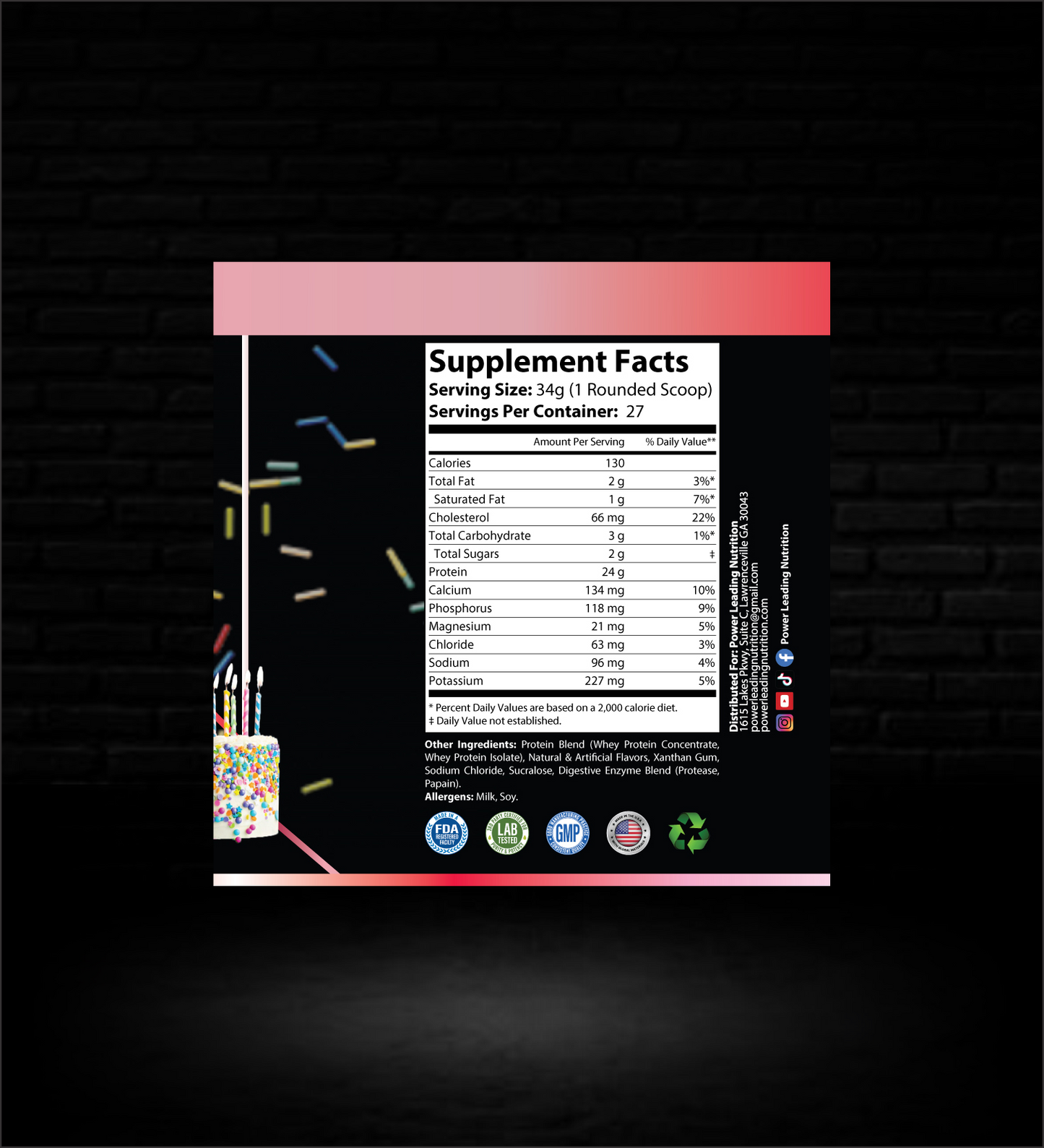 Premium Birthday Cake Whey Protein Blend | Celebrate Gains with Every Scoop