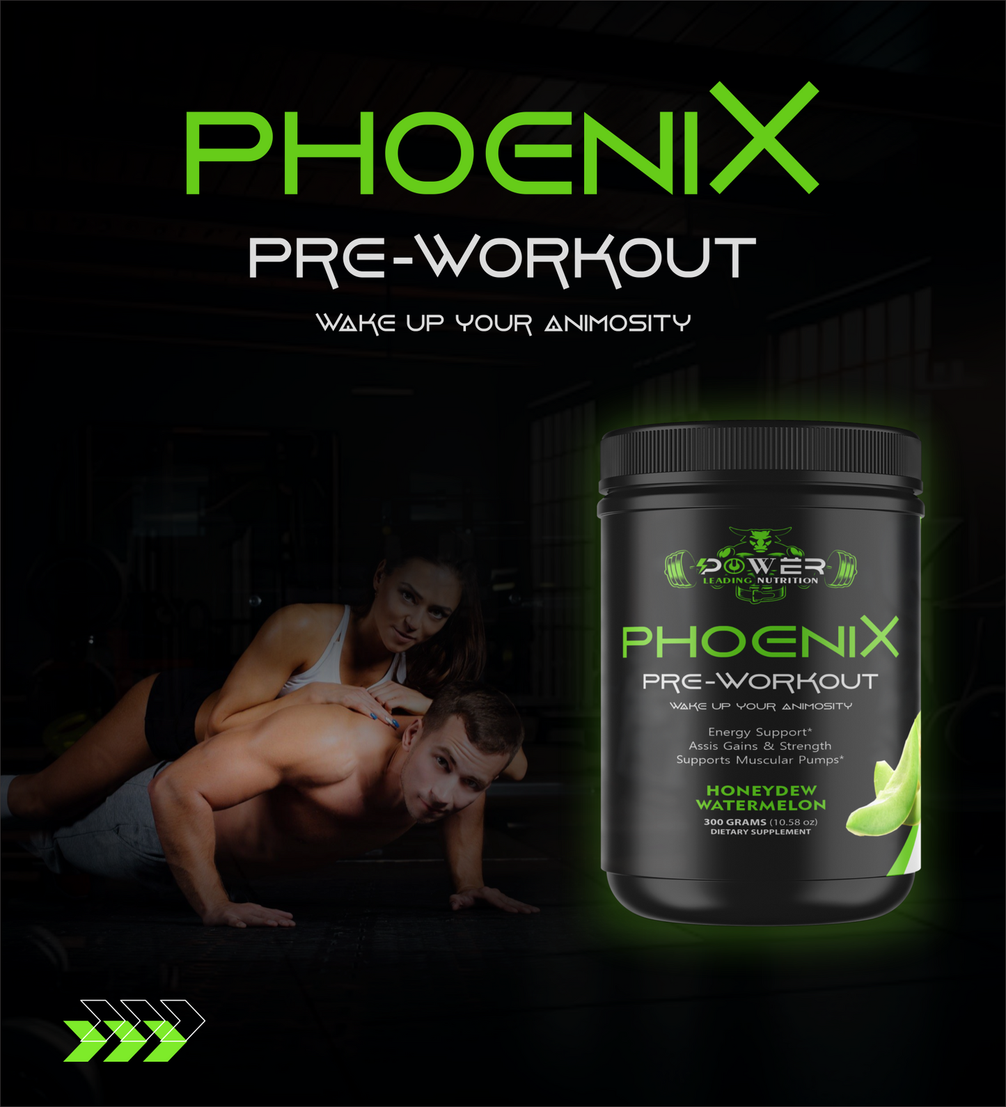Entrenamiento previo Phoenix (sandía con sabor a rocío de miel)