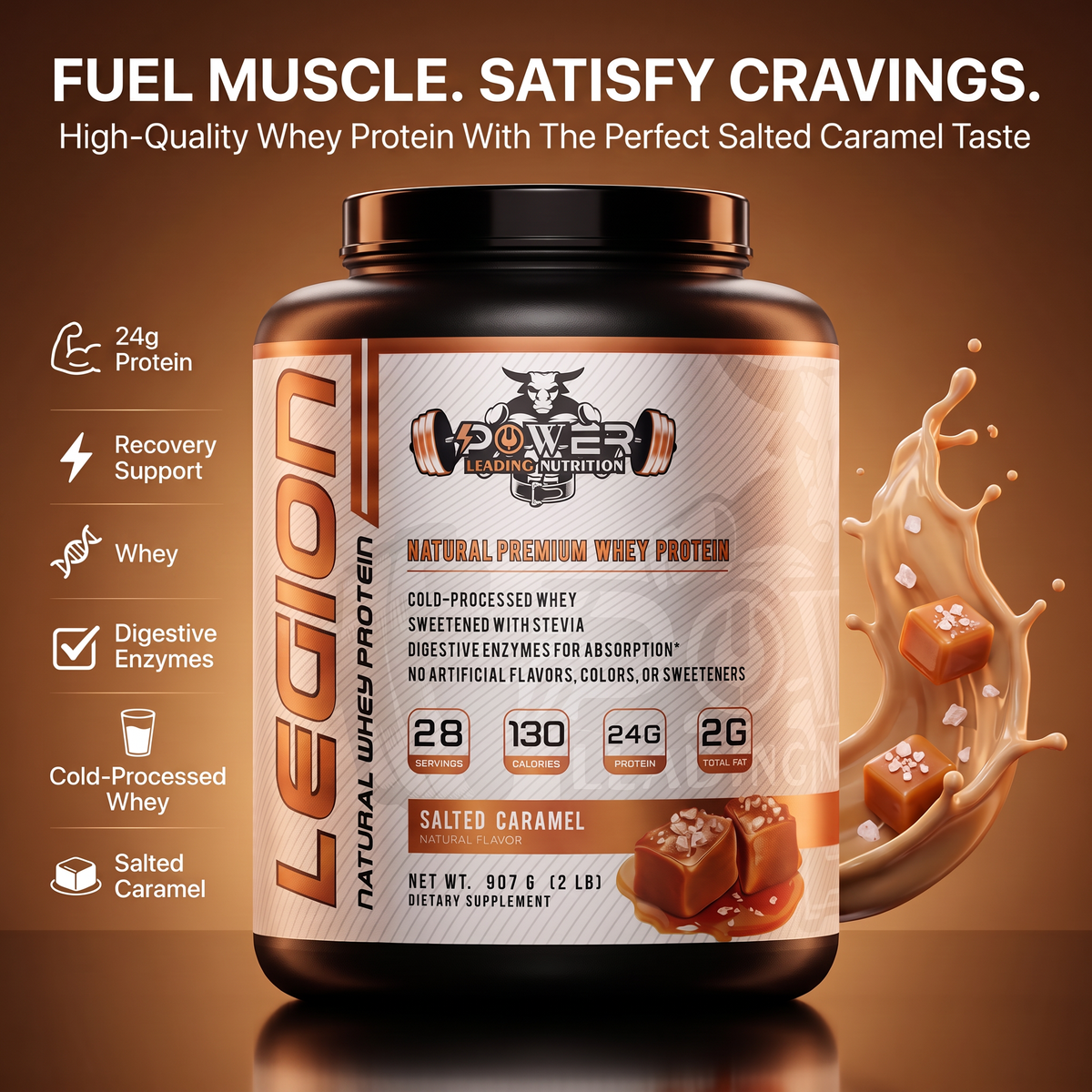 Legion Natural Whey Protein (Salted Caramel) | Clean, Delicious Fuel for Lean Muscle