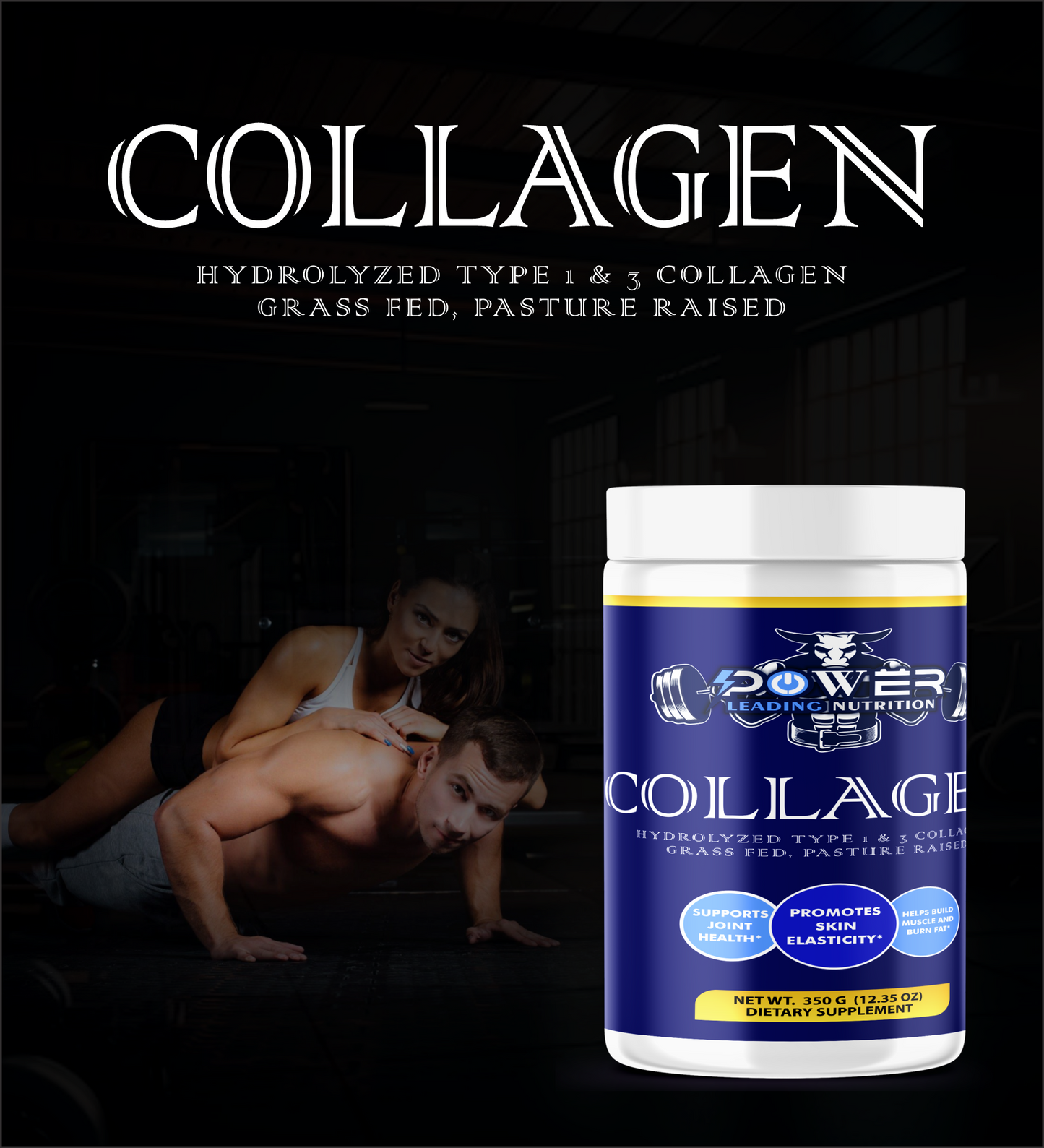 Collagen (Hydrolyzed Type 1 & 3 Collagen Grass Fed, Pasture Raised)