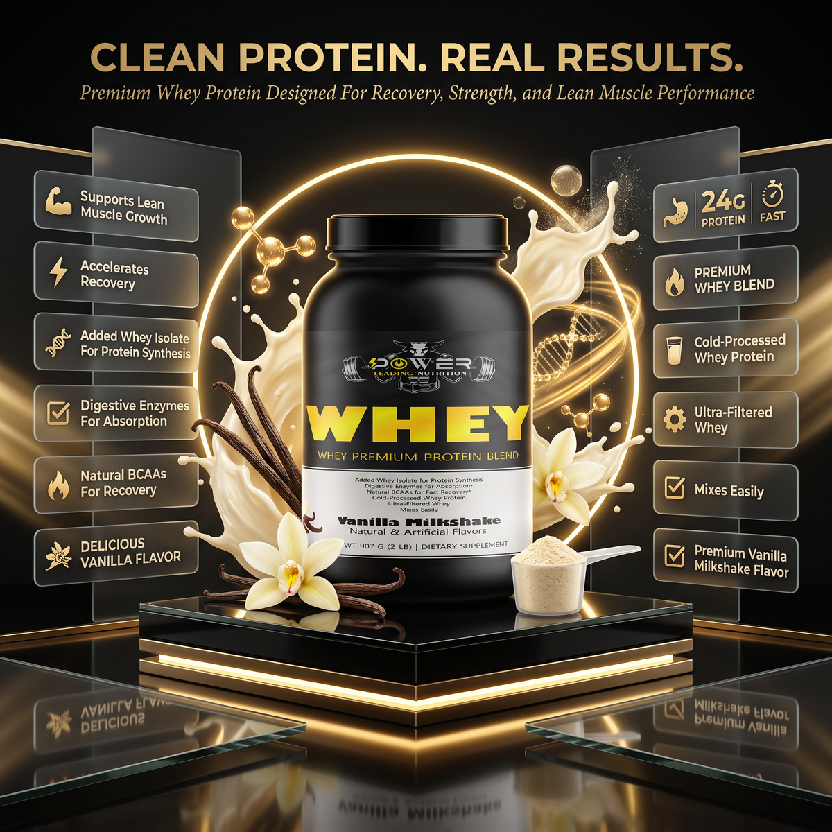 Mezcla de proteína de suero de leche premium (vainilla)