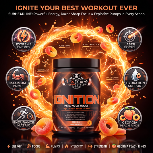 Ignition Pre-Workout – Pump, Focus & Energy Formula (Georgia Peach Rings) ⚡