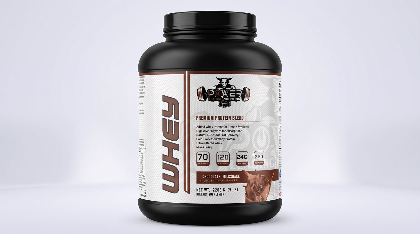 Premium Protein Blend Chocolate Milkshake 5 LB | 24g Protein | Power Leading Nutrition