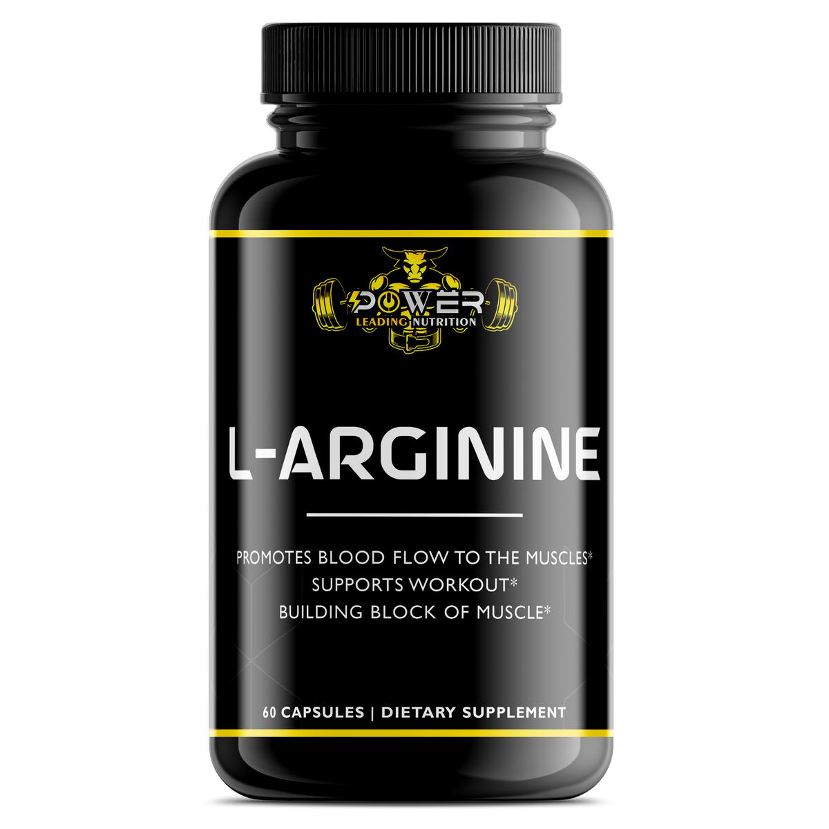L-Arginine 60 Capsules | Nitric Oxide & Workout Support | Power Leading Nutrition