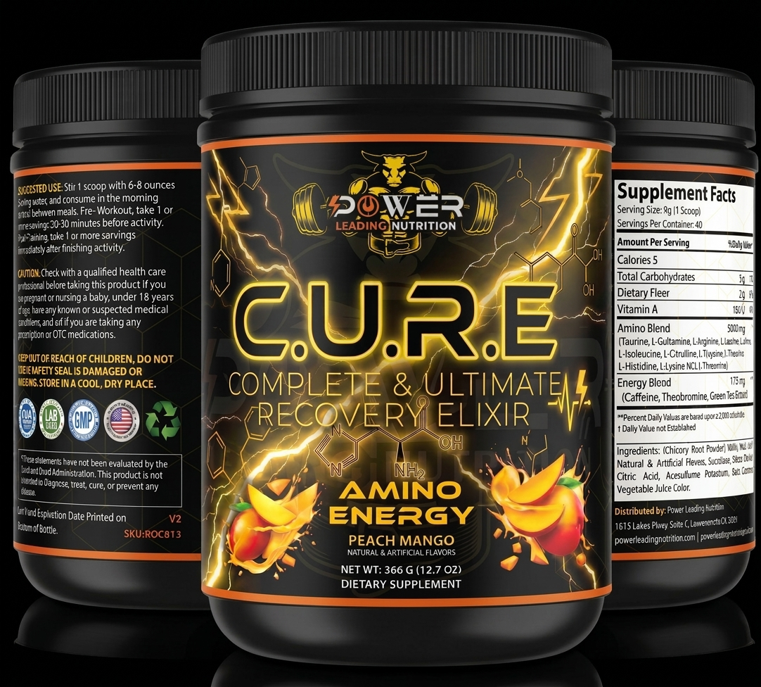 🔥 C.U.R.E™ Amino Energy Peach Mango – Complete & Ultimate Recovery Elixir