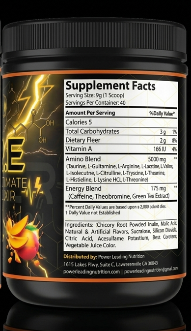🔥 C.U.R.E™ Amino Energy Peach Mango – Complete & Ultimate Recovery Elixir