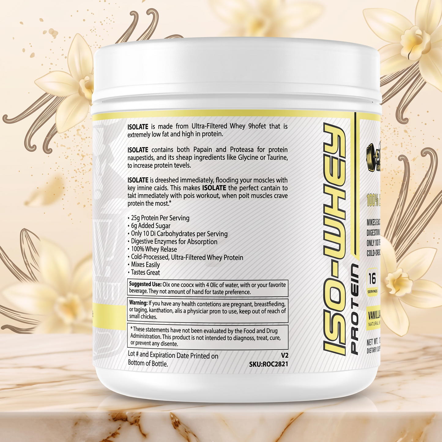🥛 100% Isolate Whey Protein Vanilla Milkshake 1 LB | 25g Protein | Power Leading Nutrition