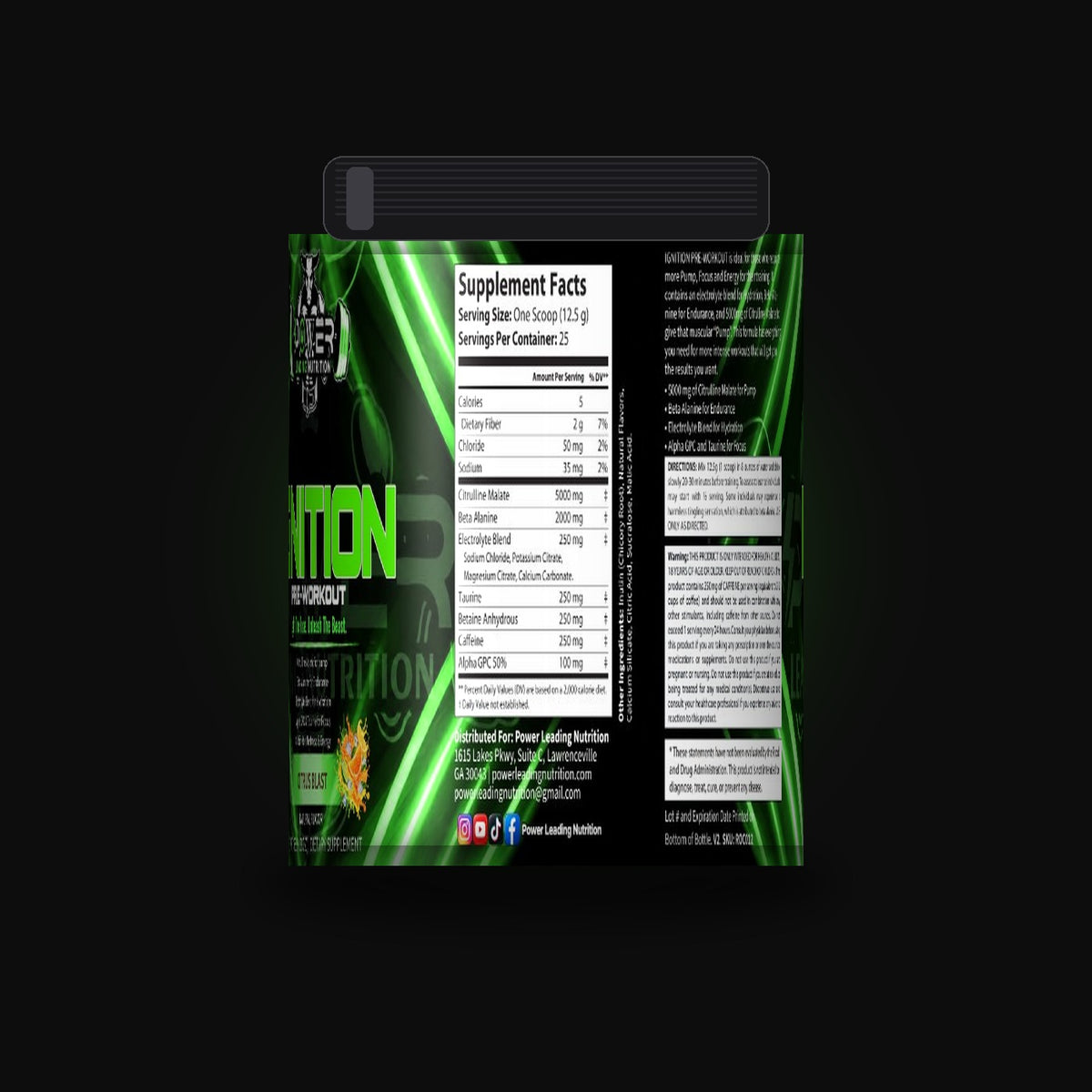 Ignition Pre-Workout – Pump, Focus & Energy Formula (Citrus Blast) ⚡