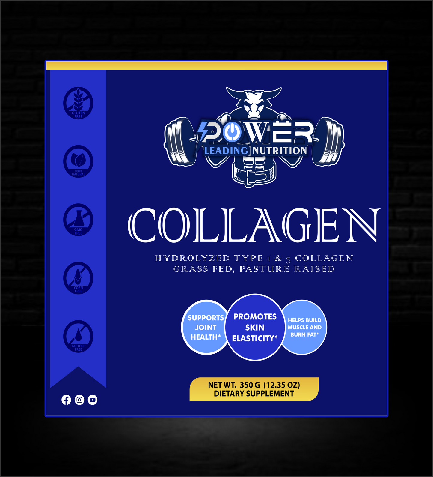 Collagen (Hydrolyzed Type 1 & 3 Collagen Grass Fed, Pasture Raised)