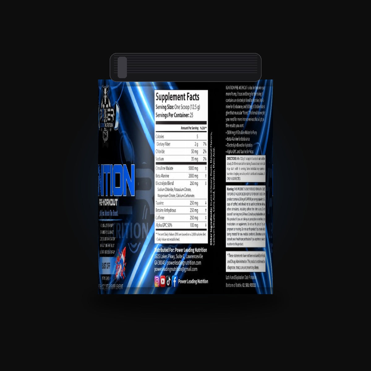 Ignition Pre-Workout – Pump, Focus & Energy Formula (Blast Off) ⚡