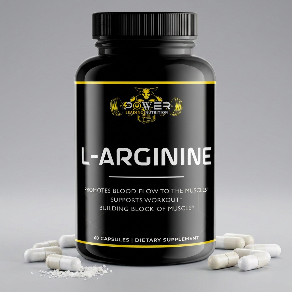 L-Arginine 60 Capsules | Nitric Oxide & Workout Support | Power Leading Nutrition
