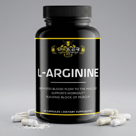 L-Arginine 60 Capsules | Nitric Oxide & Workout Support | Power Leading Nutrition