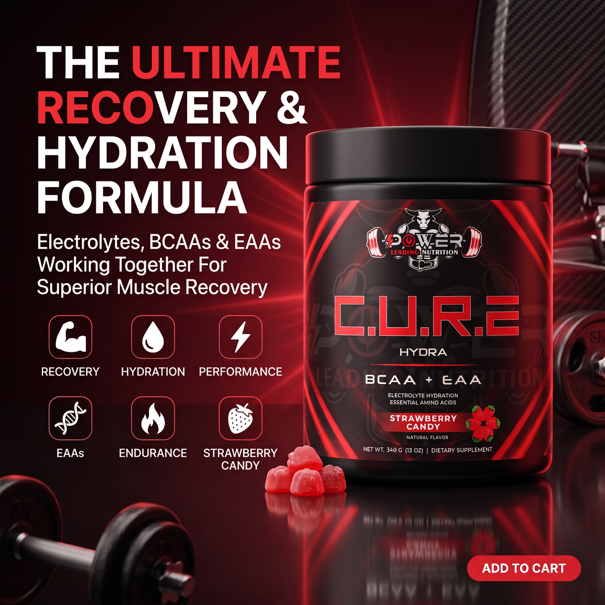 C.U.R.E.® Hydra – Advanced Hydration & Amino Support (STRAWBERRY CANDY)