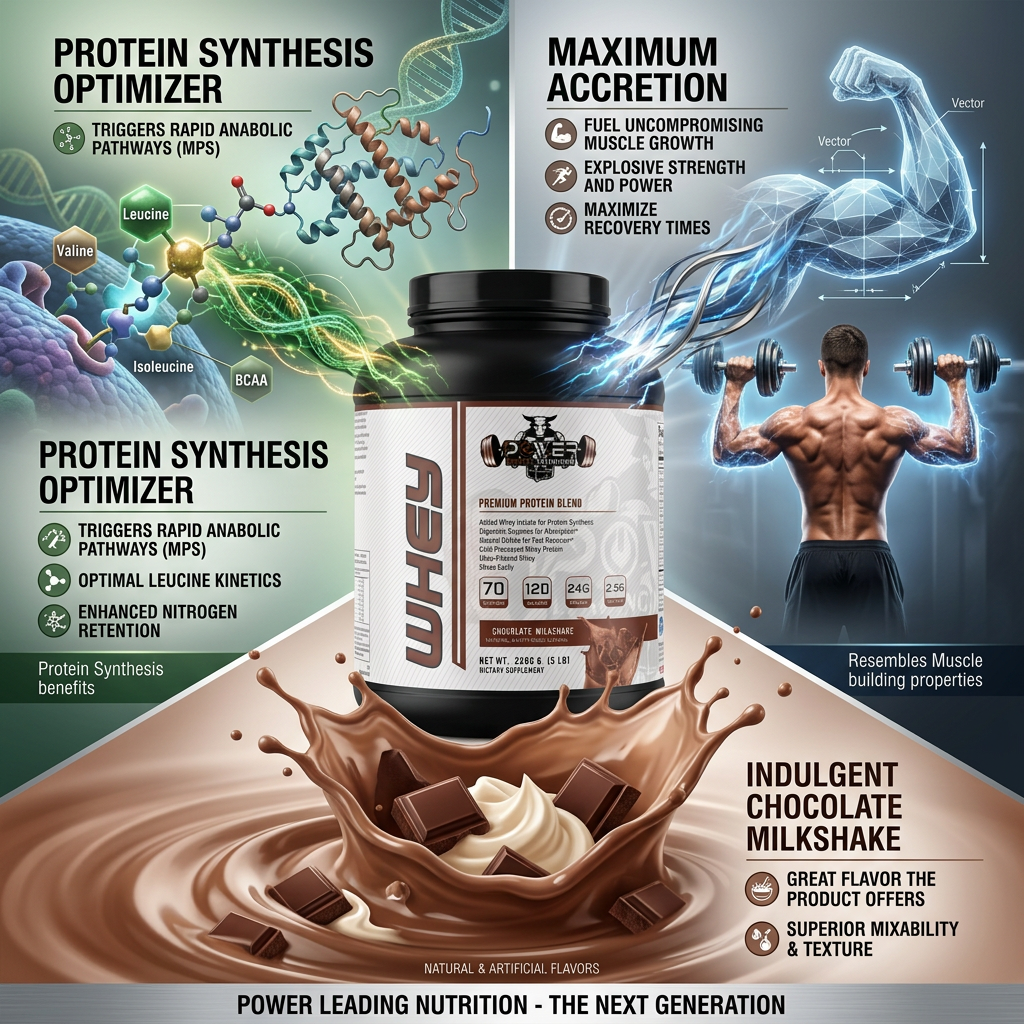 Premium Protein Blend Chocolate Milkshake 5 LB | 24g Protein | Power Leading Nutrition